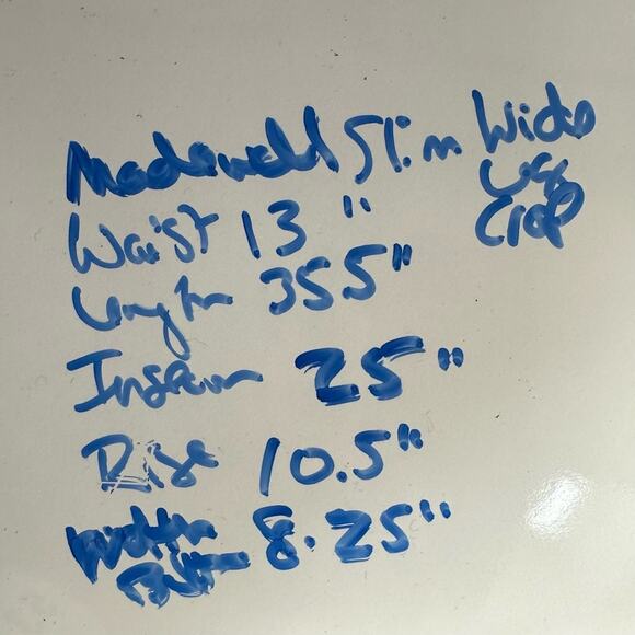 MADEWELL Slim Wide Leg Crop Jeans Raw Hem AA584 Size 25 Blue Casual 70s 90s Boho - Picture 4 of 15